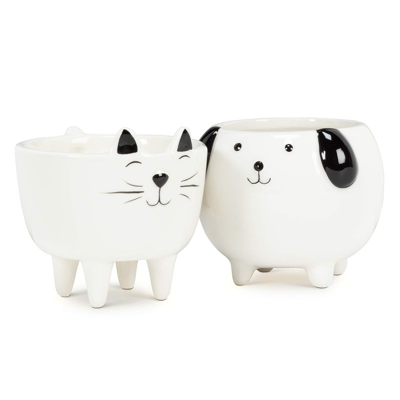 Abbott Collection Mini Dog with Legs Planter - Ceramic, White (3"" H) - Image 3